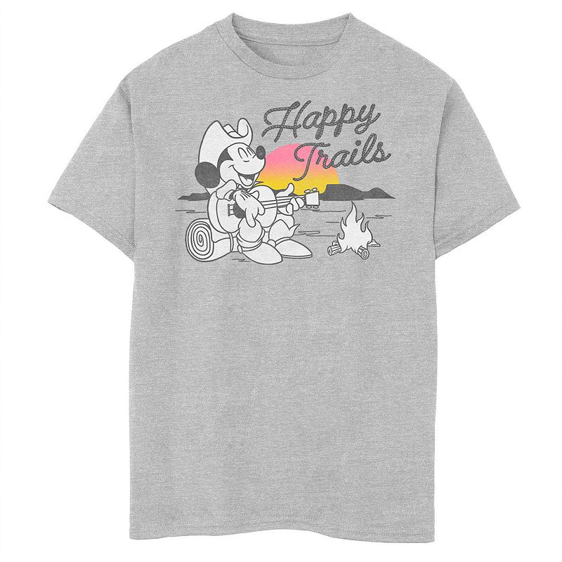 Boys 8-20 Disney Mickey Happy Trails Color Pop Sunset Camping Graphic Tee, 