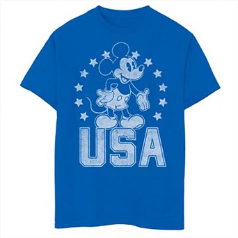Disney's Mickey Mouse Boys 6-20 USA Mickey Vintage Graphic Tee