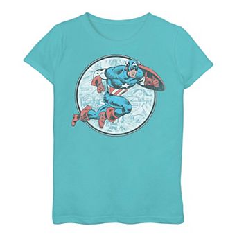 Girls 7-16 Marvel Captain America Battle Tee
