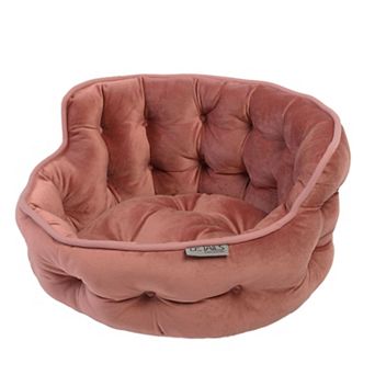Precious Tails Plush Mini Tufted Velvet Round Pet Bed