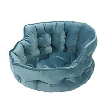 Precious Tails Plush Mini Tufted Velvet Round Pet Bed