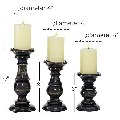Stella & Eve Wood 3-piece Candle Holder Set