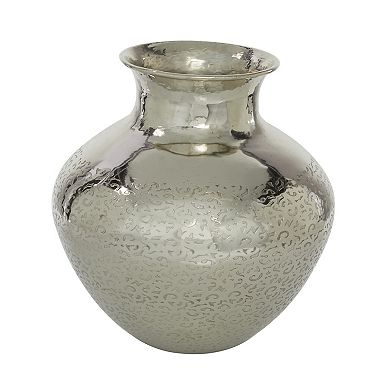Stella & Eve Silver Finish Decorative Vase Floor Decor