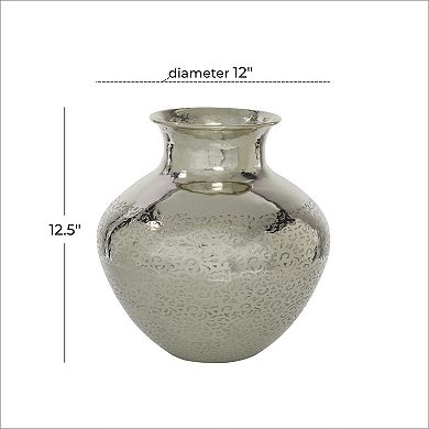Stella & Eve Silver Finish Decorative Vase Floor Decor