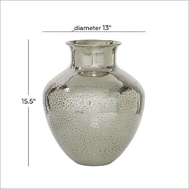 Stella & Eve Silver Finish Decorative Vase Floor Decor