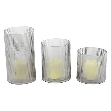 Stella & Eve Ribbed Candle Holder Table Decor 3-piece Set