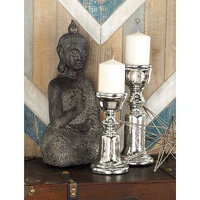 Stella & Eve Mercury Glass Finish Candle Holder Table Decor 2-piece Set