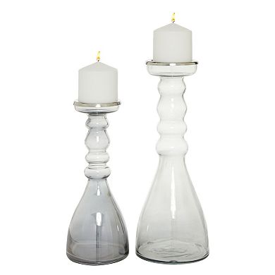 Stella & Eve Clear Candle Holder Floor Decor 2-piece Set