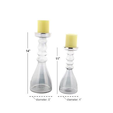 Stella & Eve Clear Candle Holder Floor Decor 2-piece Set