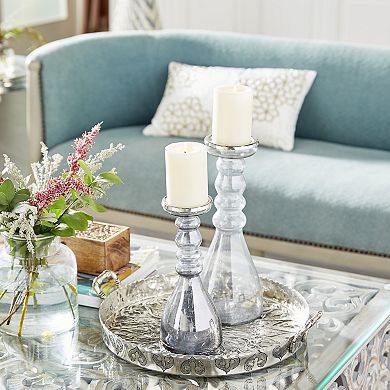 Stella & Eve Clear Candle Holder Floor Decor 2-piece Set