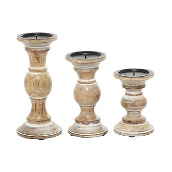 Stella & Eve Farmhouse Candle Holder Table Decor 3 pc Set