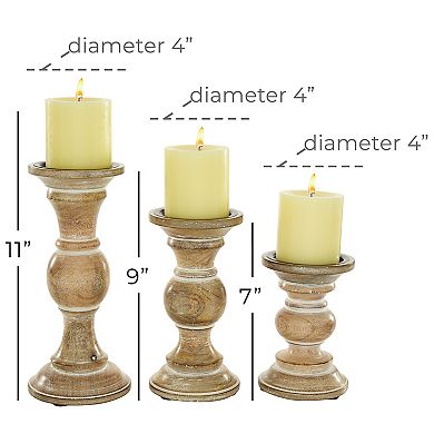 Stella & Eve Farmhouse Candle Holder Table Decor 3-piece Set