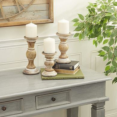 Stella & Eve Farmhouse Candle Holder Table Decor 3-piece Set