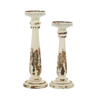 Stella & Eve Weathered Candle Holder Floor Decor 2 pc Set