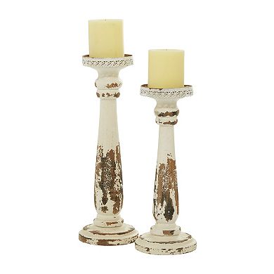 Stella & Eve Weathered Candle Holder Floor Decor 2-piece Set
