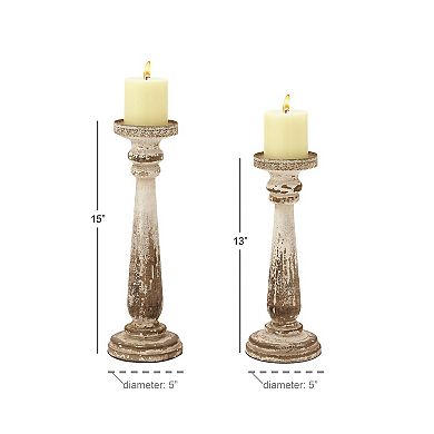 Stella & Eve Weathered Candle Holder Floor Decor 2-piece Set