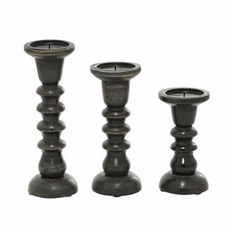Stella & Eve Dark Brown Candle Holder Table Decor 3 pc Set