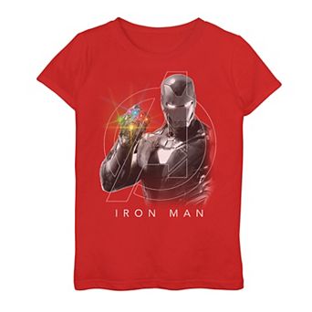 Girls 7-16 Marvel Avengers Endgame Glowing Stones Logo Overlay Portrait Graphic Tee