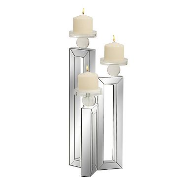 Stella & Eve Silver Mirrored Candle Holder