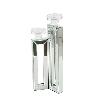 Stella & Eve Silver Mirrored Candle Holder