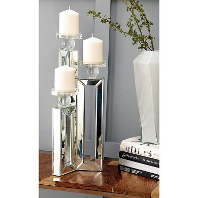 Stella & Eve Silver Mirrored Candle Holder