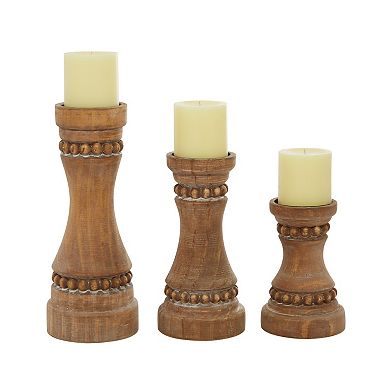 Stella & Eve Distressed Wood Candle Holder 3-Piece Set