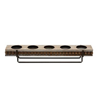 Stella & Eve Brown Wood Candle Holder