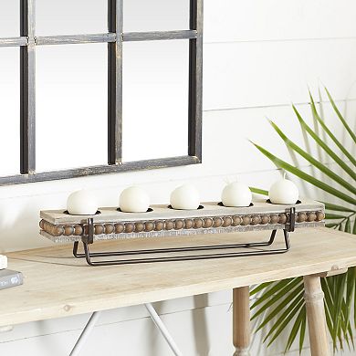 Stella & Eve Brown Wood Candle Holder