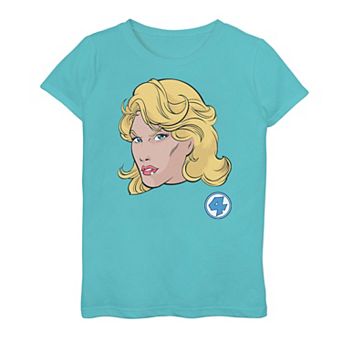 Girls 7-16 Marvel Fantastic Four Invisible Woman Face Big Face Graphic Tee