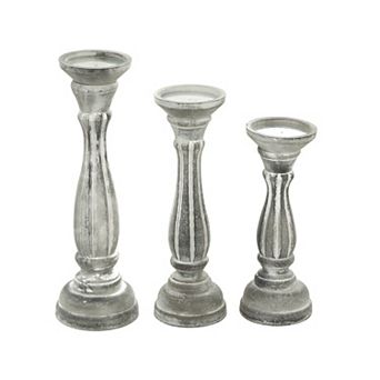 Stella & Eve Pine Candle Holder 3 pc Set