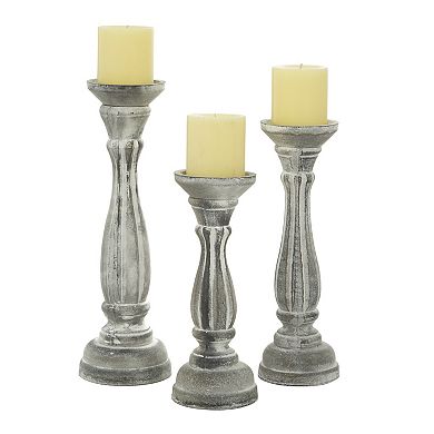 Stella & Eve Pine Candle Holder 3-Piece Set