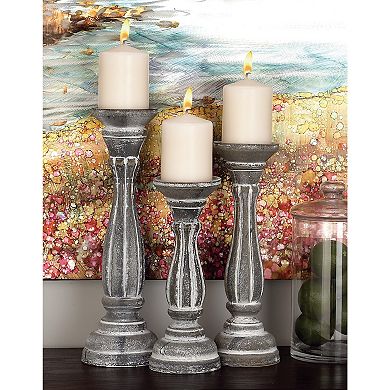 Stella & Eve Pine Candle Holder 3-Piece Set