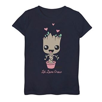 Girls 7-16 Marvel Valentine's Day Groot Let Love Grow Graphic Tee