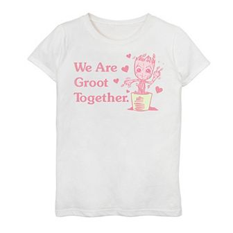 Girls 7-16 Marvel Valentine's Day We Are Groot Together Graphic Tee