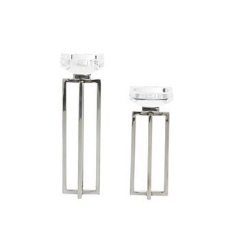Stella & Eve Stainless Steel Candle Holder 2 pc Set