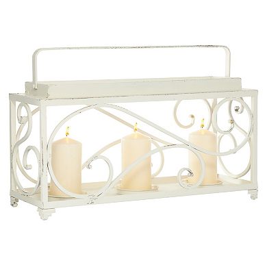 Stella & Eve White Metal Candle Holder