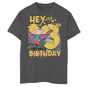 Boys 8-20 Nickelodeon Hey Arnold 3rd Birthday Graphic Tee