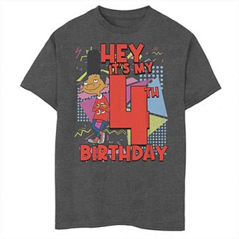 Boys 8-20 Nickelodeon Hey Arnold Gerald 4th Birthday Graphic Tee
