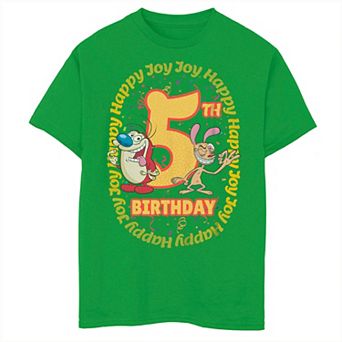 Boys 8-20 Nickelodeon Ren & Stimpy 5th Birthday Graphic Tee