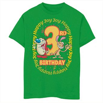 Boys 8-20 Nickelodeon Ren & Stimpy 3rd Birthday Graphic Tee