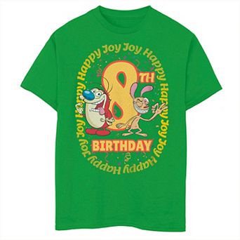 Boys 8-20 Nickelodeon Ren & Stimpy 8th Birthday Graphic Tee