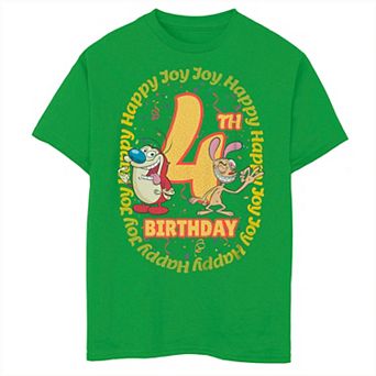 Boys 8-20 Nickelodeon Ren & Stimpy 4th Birthday Graphic Tee