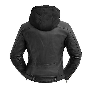 Women's Whet Blu April Hooded Leather Jacket