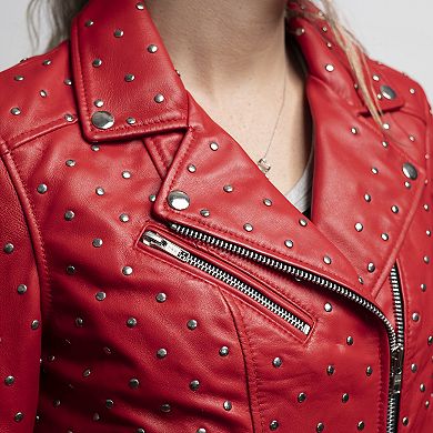 Women's Whet Blu Claudia Studded Leather Jacket