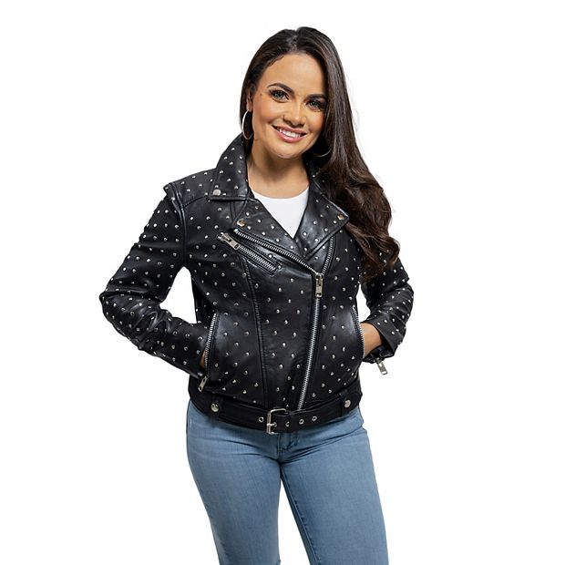 Kohls plus sale size leather jacket