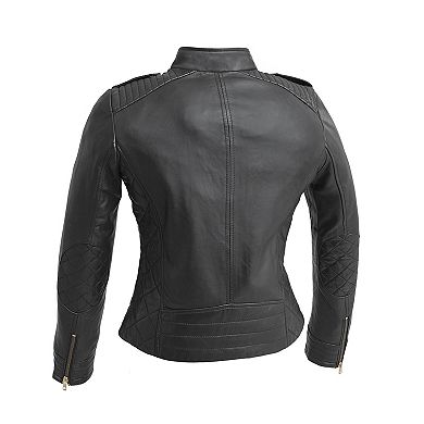 Women's Whet Blu Madelin Quilted Moto Leather Jacket