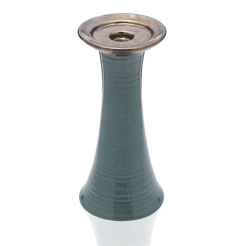 75104160 Scott Living Luxe Glazed Teal Candle Holder Table  sku 75104160