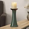 Scott Living Luxe Glazed Teal Candle Holder Table Decor