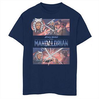 Boys 8-20 Star Wars: The Mandalorian Clash With Ahsoka Poster Graphic Tee