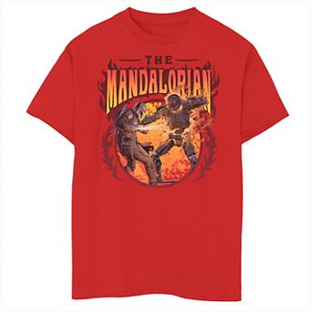 Boys 8-20 Star Wars: The Mandalorian Flames Comic Graphic Tee